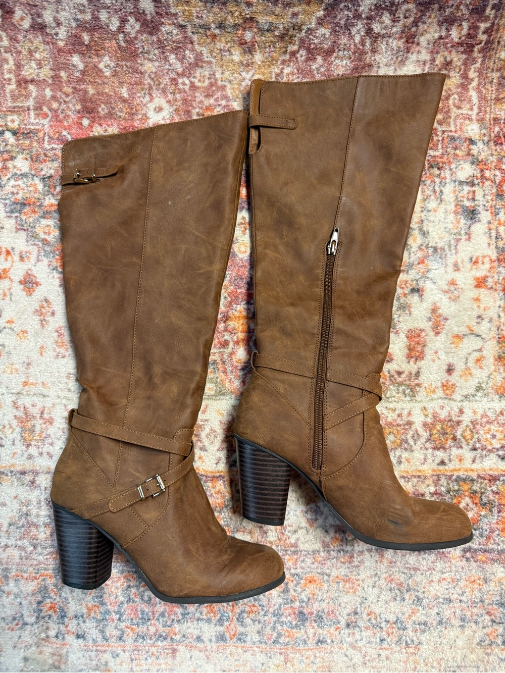 Madden Girl Davvis Tall Heeled Boots Women’s Size 7.5 Brown Riding Boots